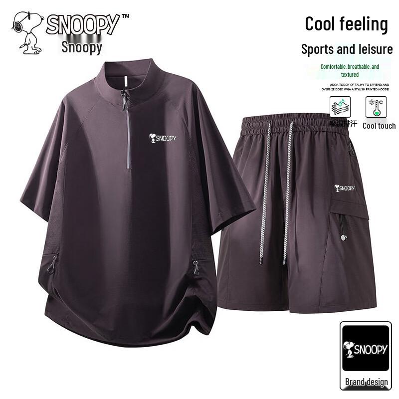 SNOOPY Men s Summer Ice-Cool Two-Piece Set 6XL
