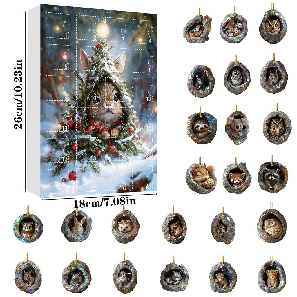 

Christmas Animal Theme Blind Box Set With Acrylic Tree Hangings For Seasonal Gift And Festive Home Decor Style A