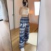 Elephant Pants Women Men Unisex Premium Japanese Silk Print Thailand Casual Streetwear Beach  Bohemian Retro Vintage Adjustable Rope Loose Legs