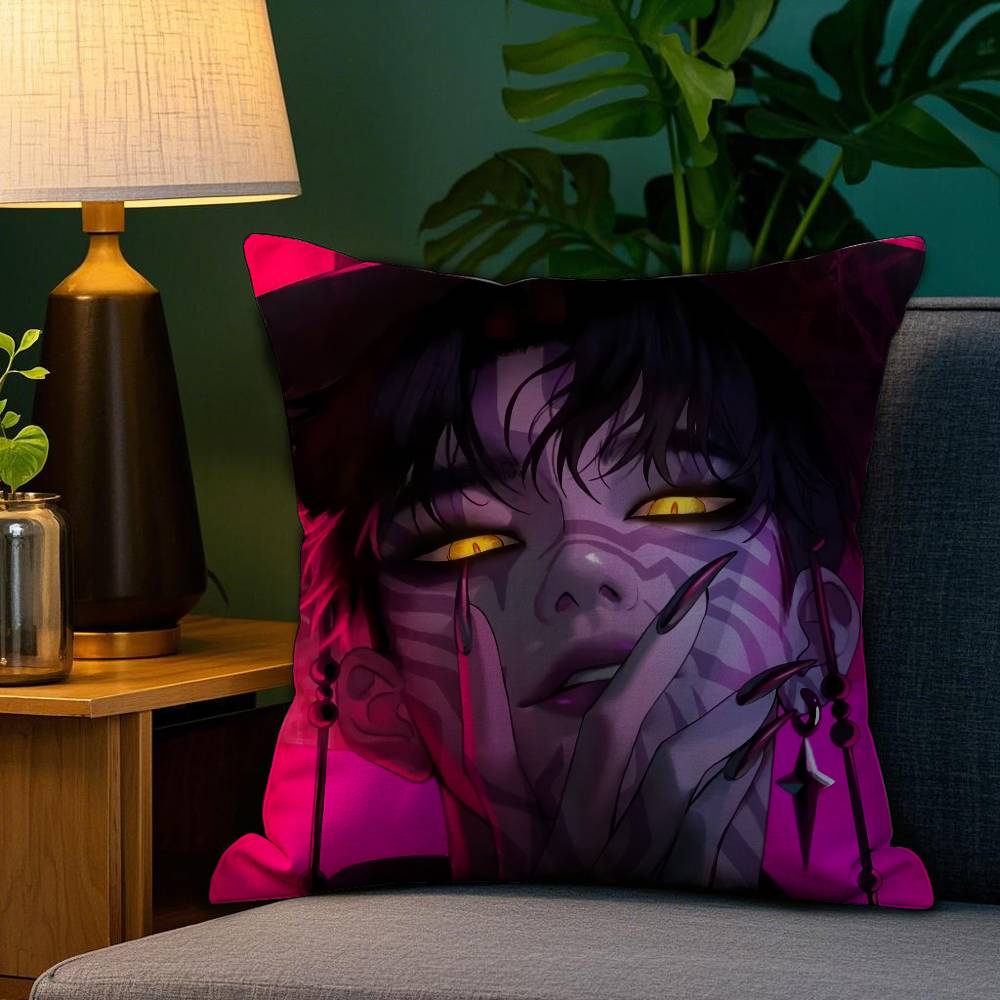 Saja Boys K-Pop Dämonen H-Jäger Kissenbezug Plüschstoff Weich Beidseitiger Druck Sofakissenbezug Wurfkissenbezüge