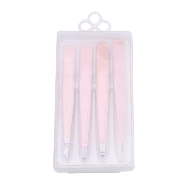 4 pezzi/3 pezzi pinzette di precisione per sopracciglia clip per depilazione sopracciglio in acciaio inossidabile set di strumenti di bellezza