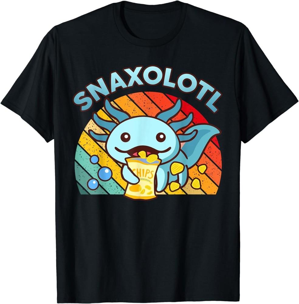 Футболка с аксолотлем Snaxolotl Милый аксолотль Закуски Смешные подарки с едой Унисекс футболка 4XL