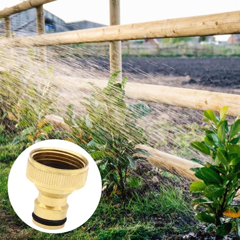 3/4" Brass Quick Connector 4pcs/set Garden Tap Adapter Thread Nipple for Garden Yard Car Washing Accessory