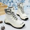 Hiking Shoes for Women High Quality Ankle Snow Boots Length Cotton  Winter Outdoor Fur Plush Warm Walking Shoe Solid Color