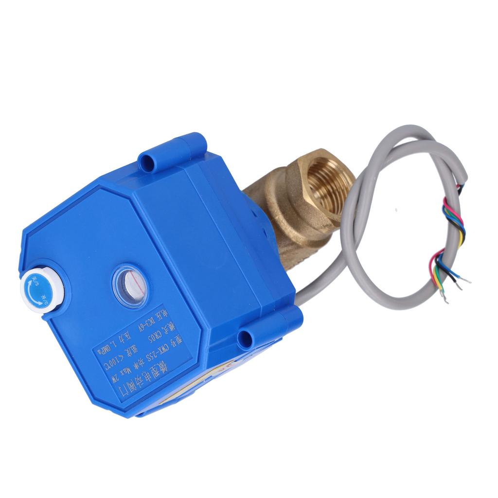 Motorized Ball Valve DN15 Brass Straight Through Hydraulic Fitting with Indication DC3‑6V