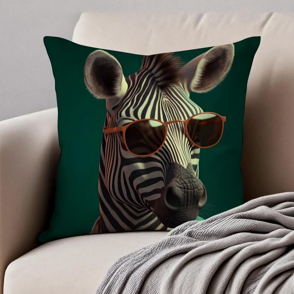 Vibrant Animal Bubble Fashion Tiger Cushion Cover Pillowcase Antidustmite Invisible Zipper Short Plush Sofa Cushion