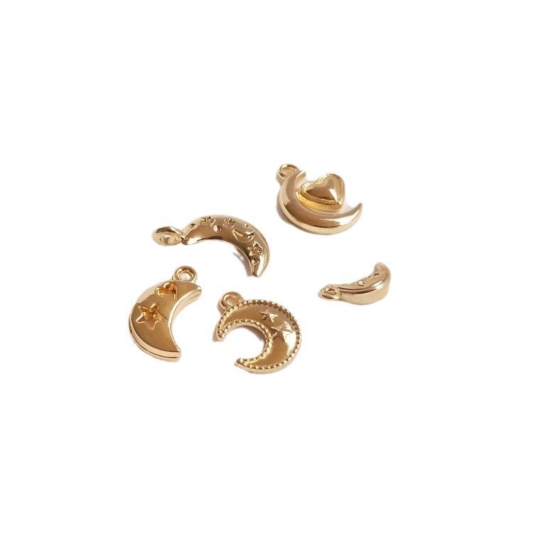 14K Gold Filled Moon and Star Pendant Charms for DIY Jewelry and Accessory Making
