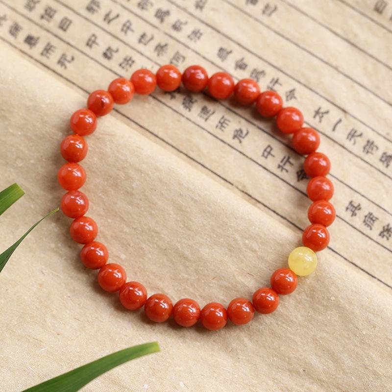 

Premium Sichuan Liangshan Southern Red Women s String Bracelet with Amber