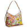Coach Borsa a Spalla Tote in Pelle Liscia con Stampa Floreale Laurel 31 Grande da Donna Argento Avorio Multicolore CT222-SVIO