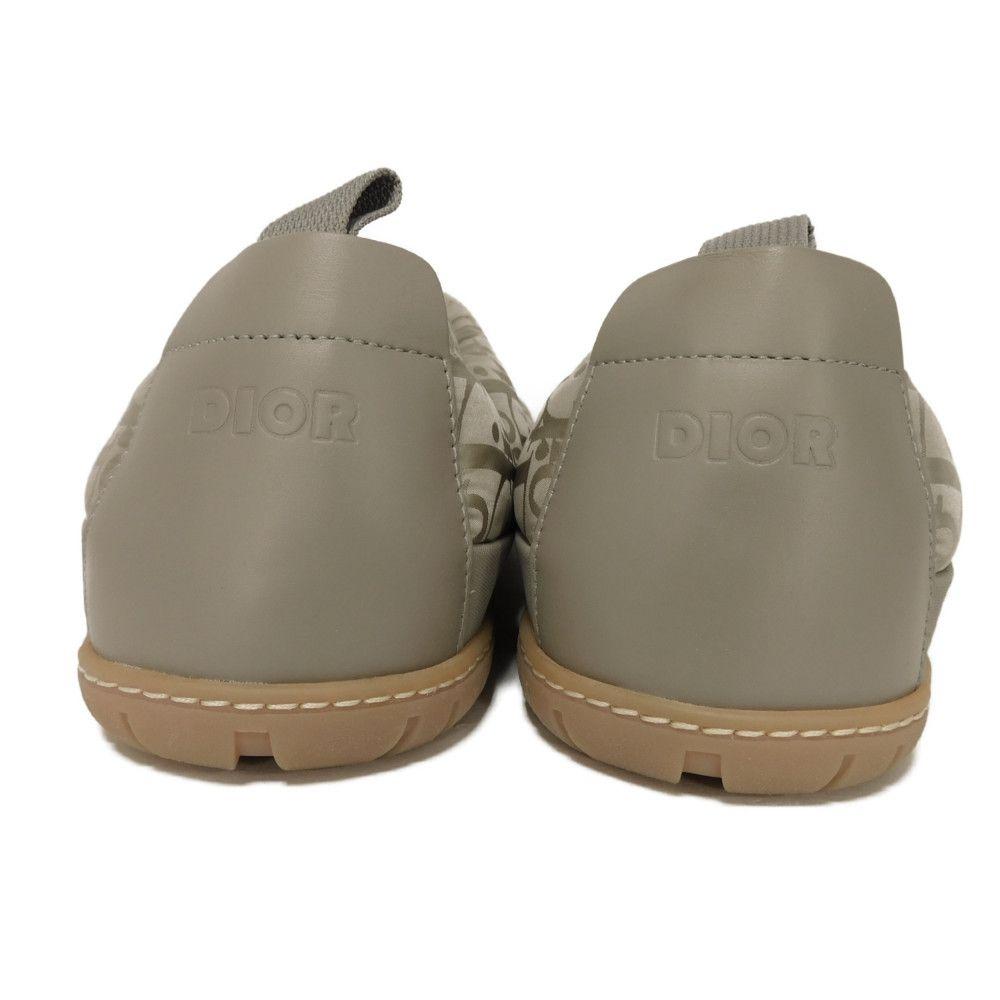 Used 10656 Snow Slippers 3SA089ZHN_H161 7897 43 All-Over Logo Calfskin Rubber 11" Oblique Quilted Nylon Beige Men's