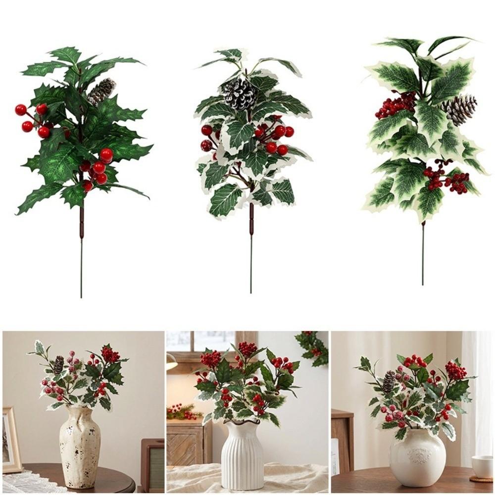 Fake Flowers Christmas Ornament Artificial Floral Decor Festive Bunches Christmas Decorations Home