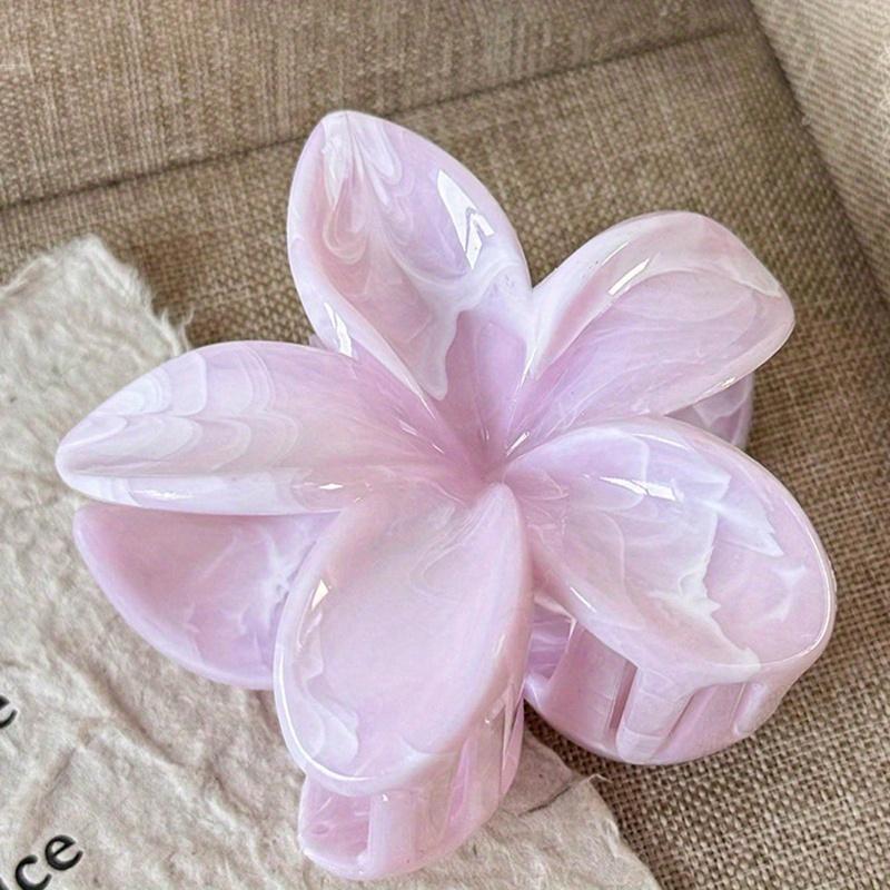 Women 8cm/3.15 Inch Pink, White, Blue Flowe, Elegant, Minimalist Style, Sonytail, Bun, Face Washing, Makeup, Outfit Matching Summer Hair Claw Hair