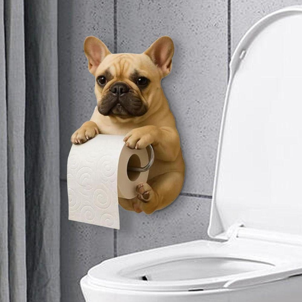 3D Dog Shape Roll Paper Organizer Decorative Hanging Paper Towel Stand  Dorm Room