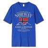 Léto Norsko Flag Fjord Mountain Tričko Crazy Hip Hop Pánská košile Bavlna Crewneck Nadměrná velikost Krátký rukáv Legrační trička Muž