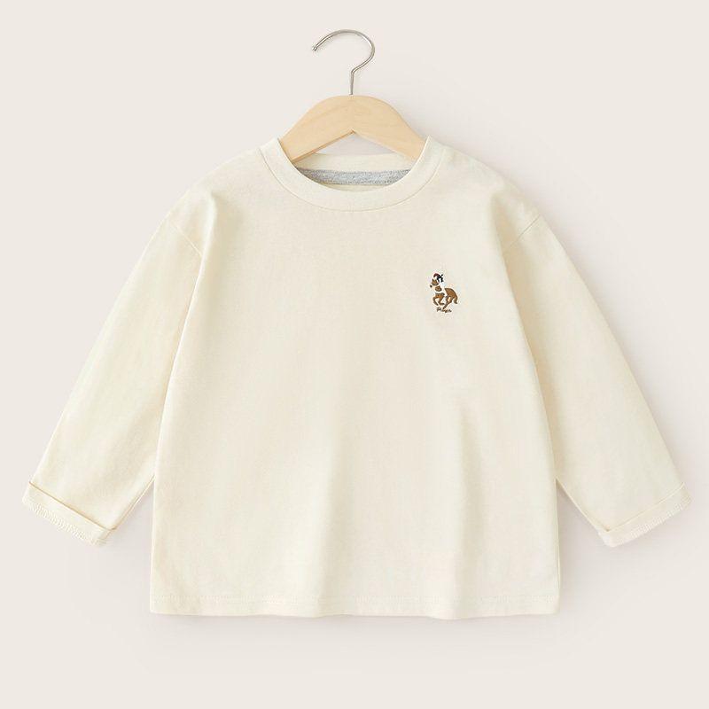 European Style Boys  Long-Sleeve T-Shirt, Autumn and Spring Style, Autumn Boys  Clothing, Children s Base Shirt, Top, Cool and Stylish for Autumn Beige 120