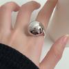 Exaggerated Metal Big Oval Open Rings For Women Men Punk Gold Color Spherical Smooth Chunky Statement Rings Zircon Gift