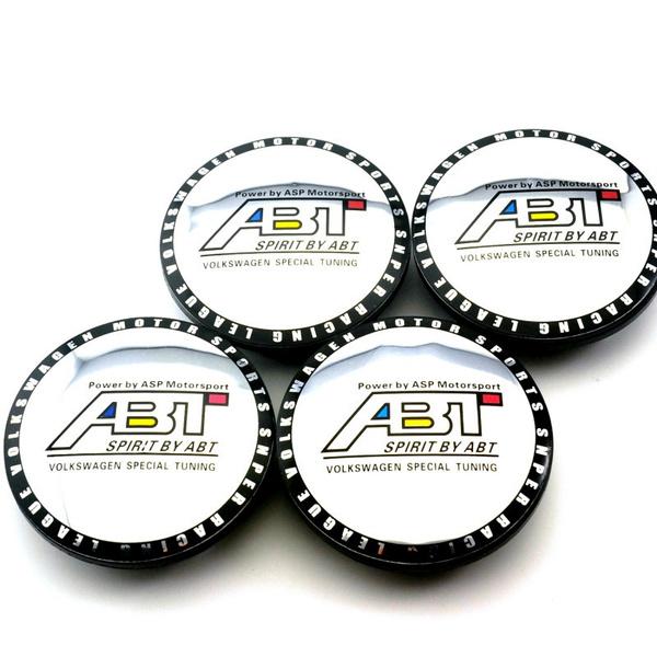

4 шт., 60 мм, логотип ABT, центральная крышка колеса автомобиля, эмблема ступицы колеса, крышка, Стайлинг автомобиля для V/W Golf Polo Passat B5 Touran Bora серебряный/чёрный