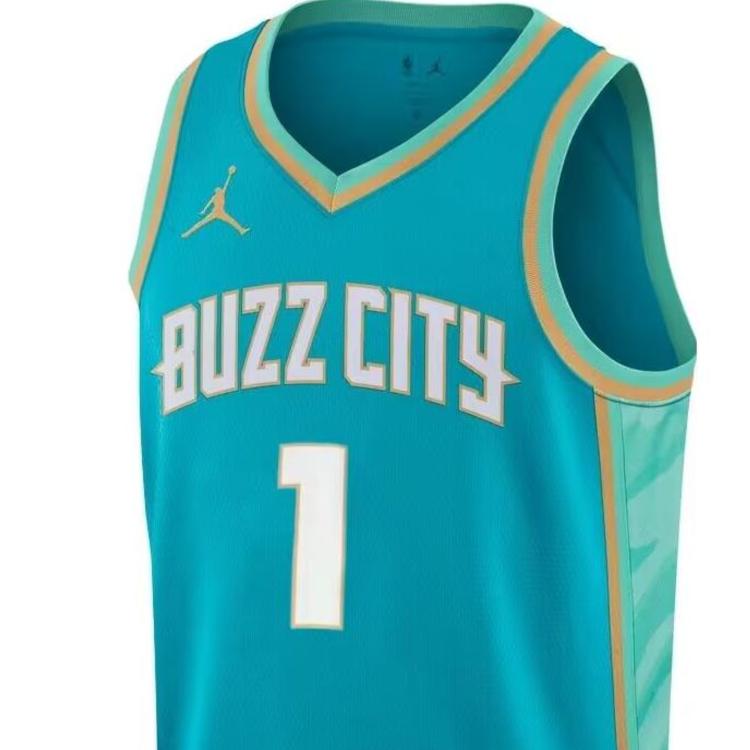 Nike Printed V-Neck Basketball Jersey Unisex Sportswear Peacock-Blue Hornets-Yellow DX8496-415