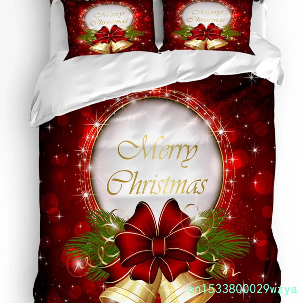 Christmas City Houses Building Castle Bedding Set 3pcs Duvet Cover Pillowcase Kids Adult Quilt Cover Double Bed Set Home Textile