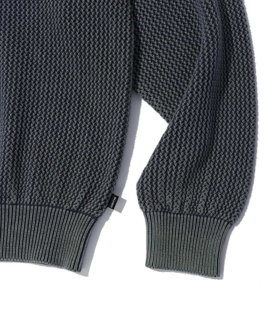 CRITIC Wormhole Logo Natural Dyeing Mesh Knit Charcoal