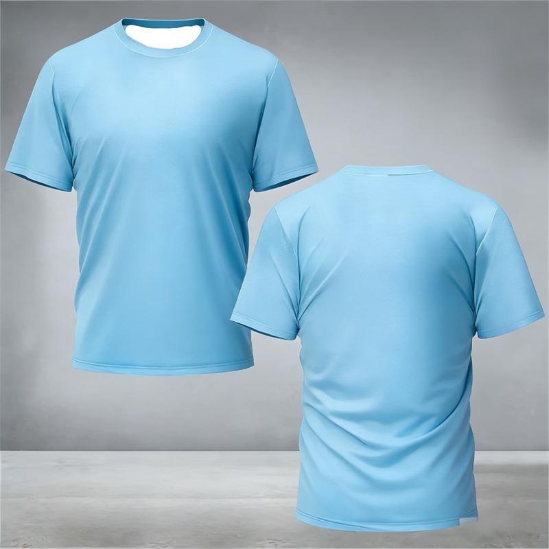 Simple Geometric Graphic Training T Shirts For Men Summer Fashion Outdoor Running Badminton T-shirts Loose Breathable Sports Tee