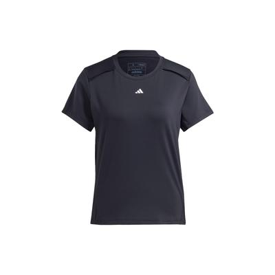 T-shirt Sport Uni à Manches Courtes et Col Rond avec Logo Power Tee pour Femme Noir IN6208