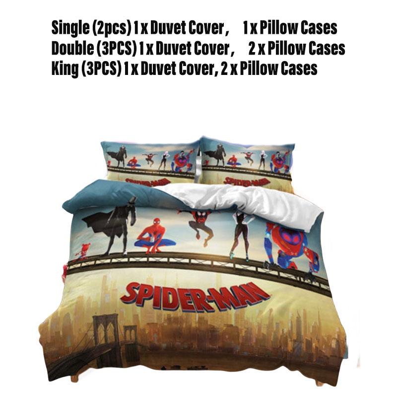 Spiderman Football Pattern Bedding Set 3-piece Bed Set For Students