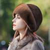 Ladies Fur Hat 2025 Winter Fluffy Mink Fur Russian Fur Hat Women's Headband Outdoor Winter Hat Earmuff Ski Cap Keep Warm