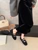 Retro Ballet Style Cross Buckle with Flat Mary Jane Shoes Women's Shoes 2025 New Autumn and Winter Maillard Single Shoes