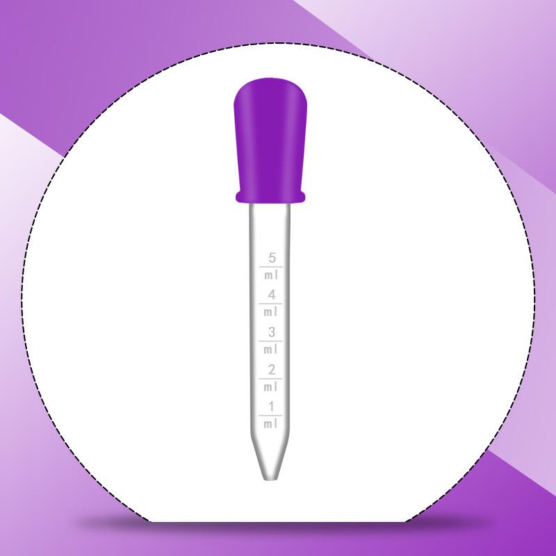 Children s Silicone Medicine Feeder & 5ml Dropper for Baby and Baking фиолетовый