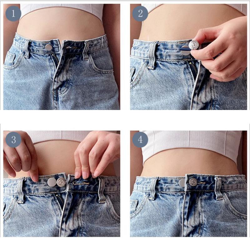 1Pcs Clothing Jeans Pant Adjustable Waistline Increase Waist Fastener Extended Button