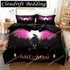 Halloween Bedding Set Soft Polyester 3D Print Quilt Cover for Room Decor Single Twin Queen Size Pumpkin Ghost Duvet Cover Set