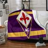 Fiorentina Football Crest Flannel Blanket, Soft Polyester, Modern Design, All-Season for Camping, Travel, Gifts for Holidays or Birthdays