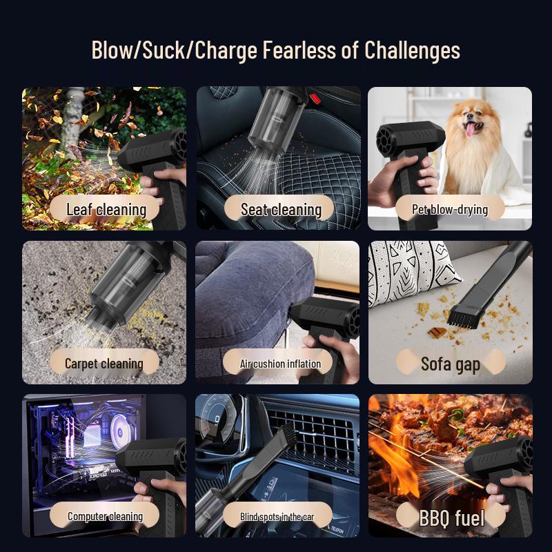 Handheld Wireless Mini Turbine Fan & Camping Vacuum Cleaner Combo