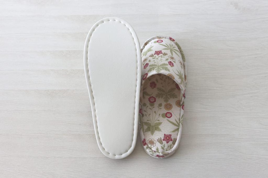 DDintex Best of Morris Outer Stitch BM Slippers, Daisy, Ivory, Approx. 24-26cm