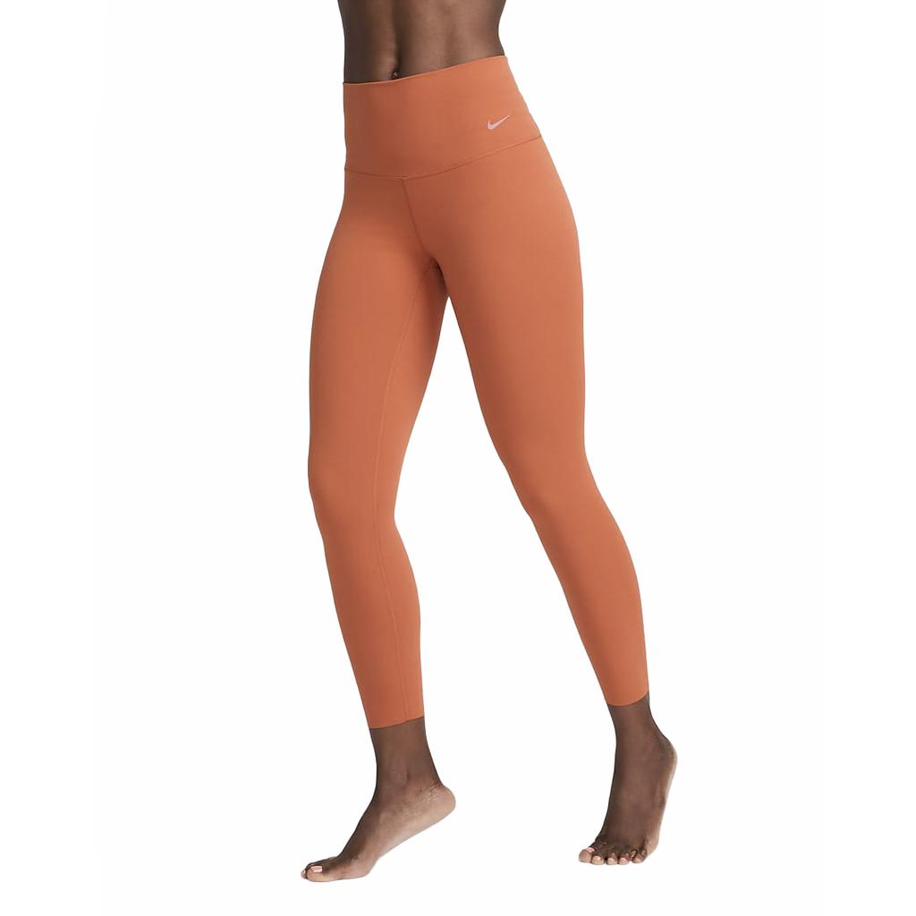 Nike Logo Print Slim Fit Solid Color Sports Long Pants Women Bottoms Sunrise-Red DQ6016-825