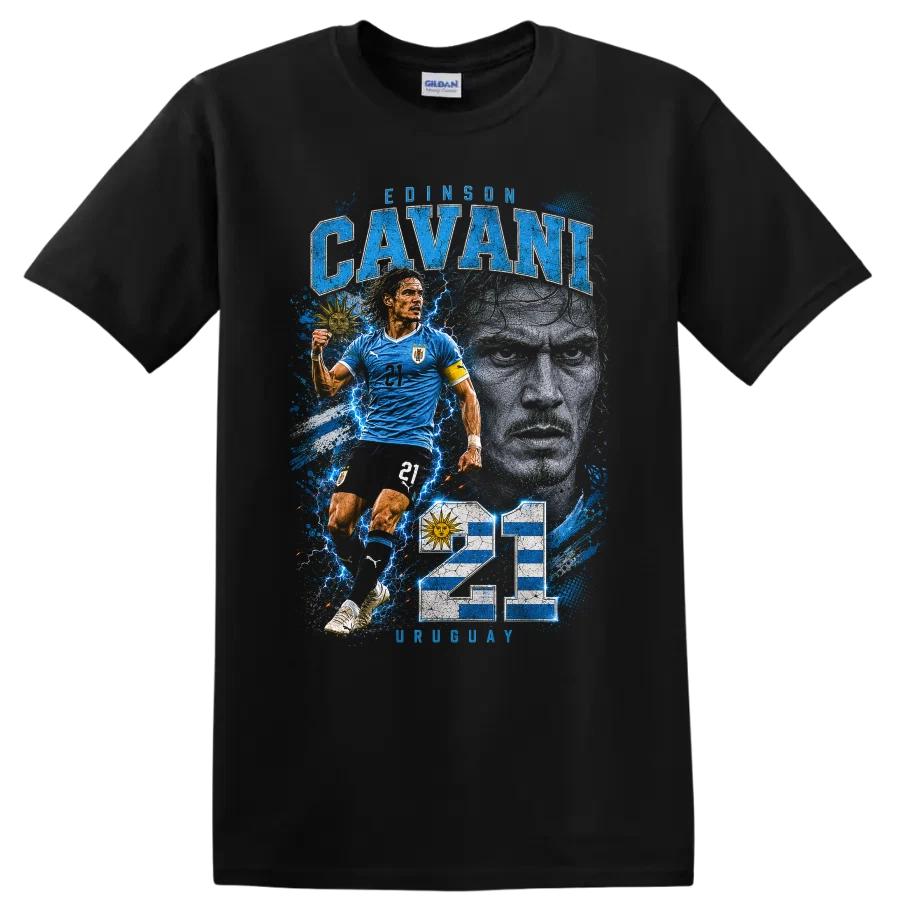 Edinson Cavani Uruguay Soccer Player T Shirt 21 Action Graphic Tee