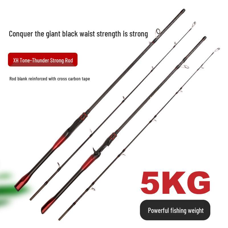 XH Lightweight Thunder Strong Heavy Black Bass Single Long-Cast Fishing Rod Set