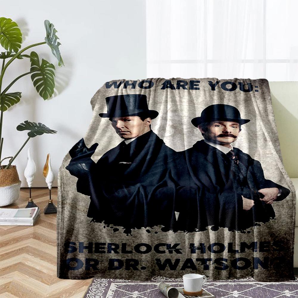 Sherlock Holmes Theme Printed Blanket - Perfect for Couch, Bed, Travel & Outdoor Use | Machine Washable, Cozy & Durable.