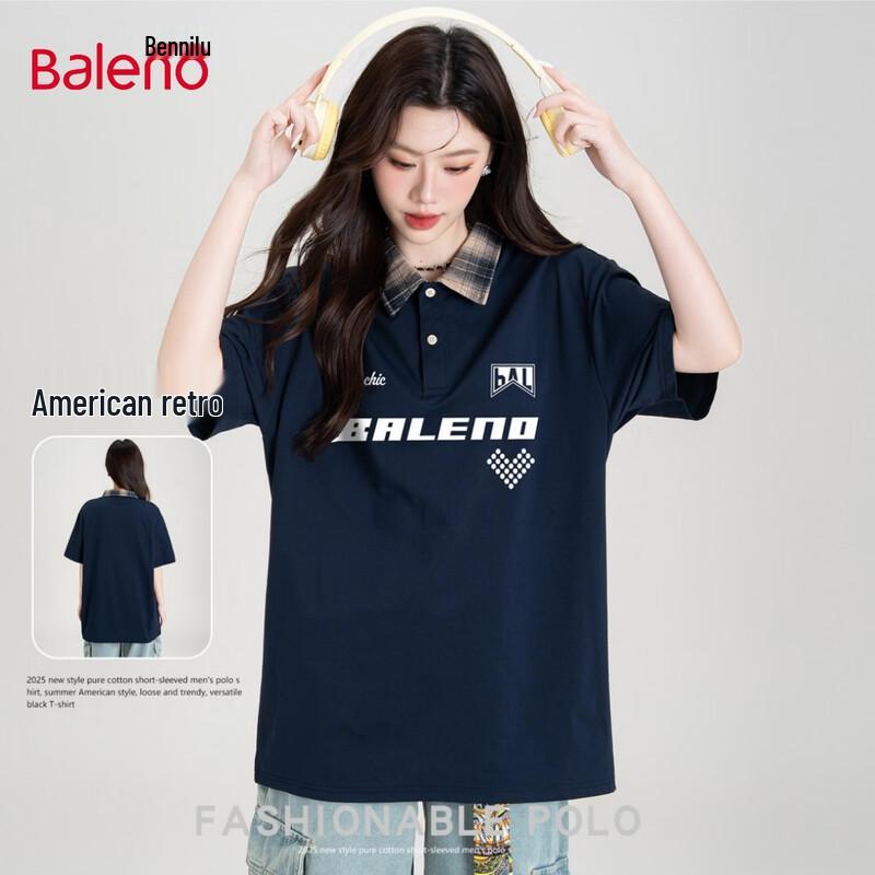 Baleno Men's Retro Plaid Short Sleeve Polo Shirt