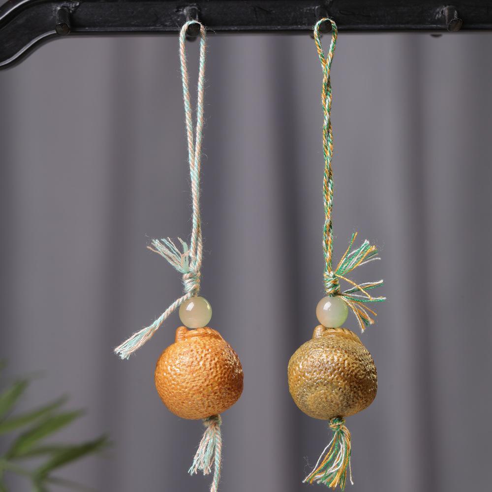 Sandalwood Cute Cartoon Chestnut Garlic Pendant Phone Strap Keychain