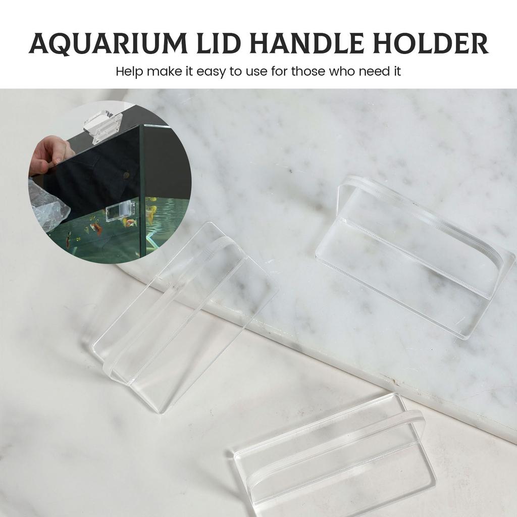 4/8Pcs Acrylic Aquarium Lid Handles Transparent Fish Tank Lid Handle Adhesive Glass Lid Handle Replacement Aquarium Accessories