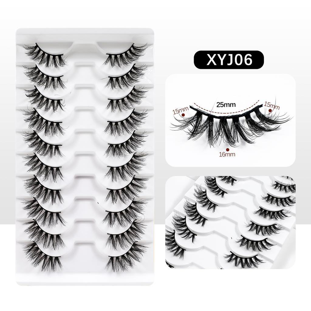 10 Pairs Half Lashes Free Shipping Fluffy Wispy Natural False Eyelashes Cheap Makeup Cat Eye Eyelashes