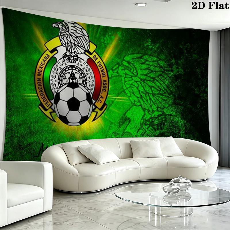 Mexico National Football Team Wall Tapestry Aesthetic Wall Hanging Printed Fabric Blanket Decorative Tapestries for Bedroom Living Room Home Decor