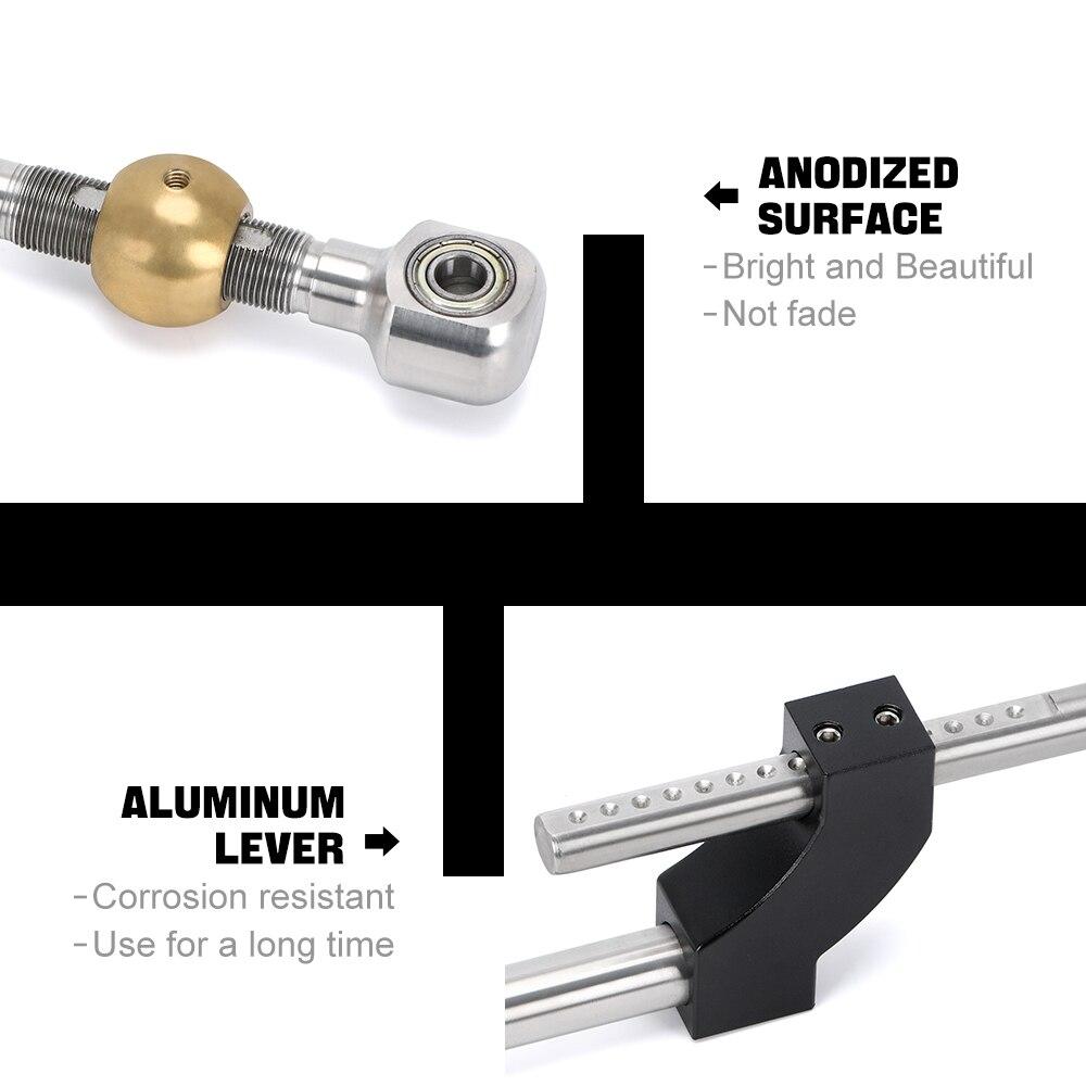 4 inch/102mm Verstelbare Hoogte Verlengen Dual Bend Korte Shifter 10*1.5mm Voor 88-00 Honda Civic CRX Acura Intergra