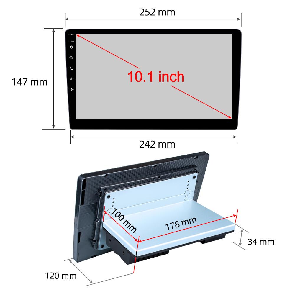 Car Radio 1 Din 10 Inch Wireless Carplay Android Auto  GPS Navigator Multimedia Player Wi-Fi FM BT Car Stereo