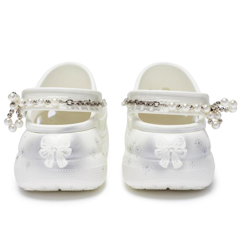 Crocs Classic Clog 811 Manufacture Silver Moon Secret Realm Limited Edition Canvas Bag Clogs Unisex White