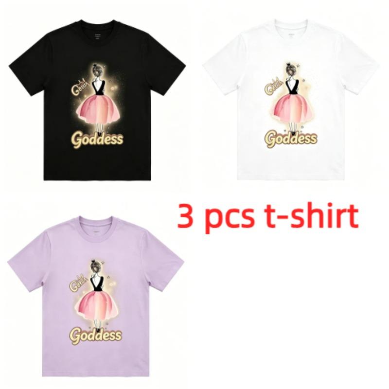 Fun Dreamy Girl Print Kids T-Shirts Summer Fashion Street Outdoor Casual T-shirt Tops for Boy and Girl's Tees Top