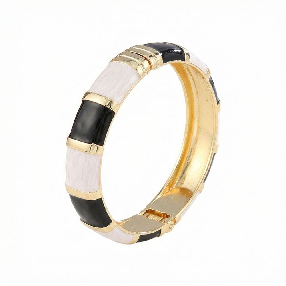 

Personality Elegant Enamel Cuff Bangles Wide Vintage Bohemian Drip Oil Bracelet Alloy Color Blocked Geometric Bracelet Vacation