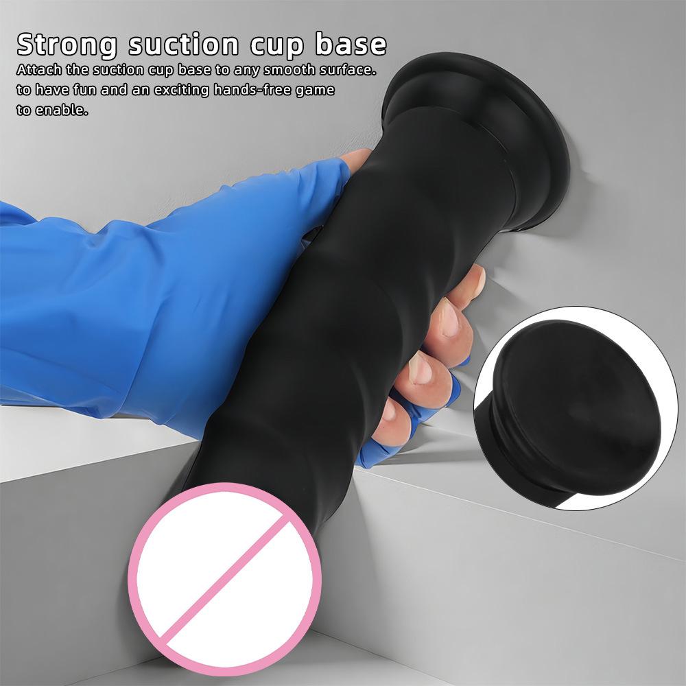 Liquid Silicone Super Large Black Mushroom Head Super Long Thick Imitation Real and Fake Large Penis Anal Plug Toy Fake Vagina Anus Chrysanthemum